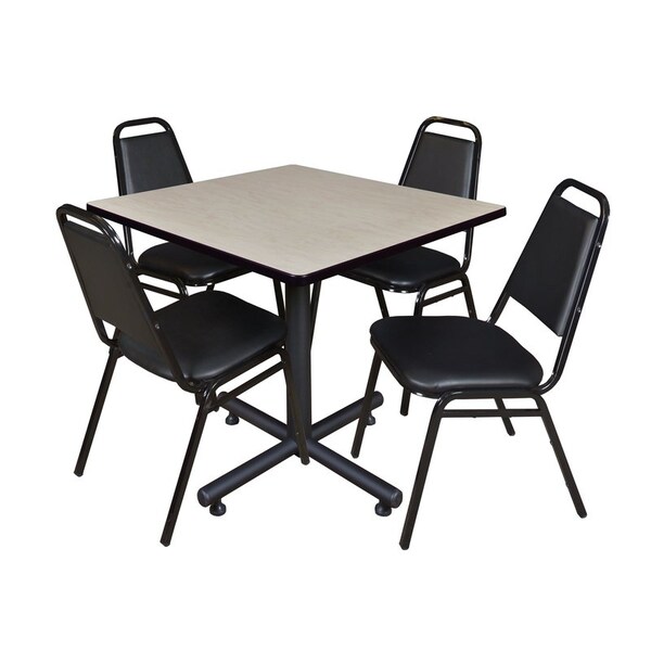 Kobe Kobe Square Table & Chair Set, Wood, Metal, Vinyl Top, Maple TKB3636PL29BK - main